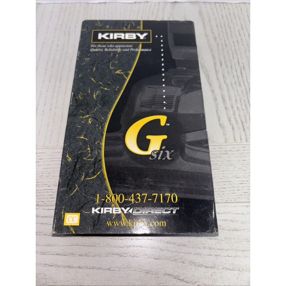 Kirby G6 Vacuum Cleaner Owners Manual VHS TAPE  G-Six G-6  VCR